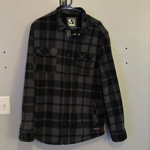 Black and grey soft flannel jacket